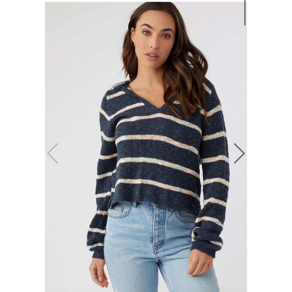 O'neill Catamaran Crop Hooded Sweater Cotton Blue Women's-Size XS